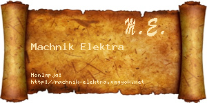 Machnik Elektra névjegykártya